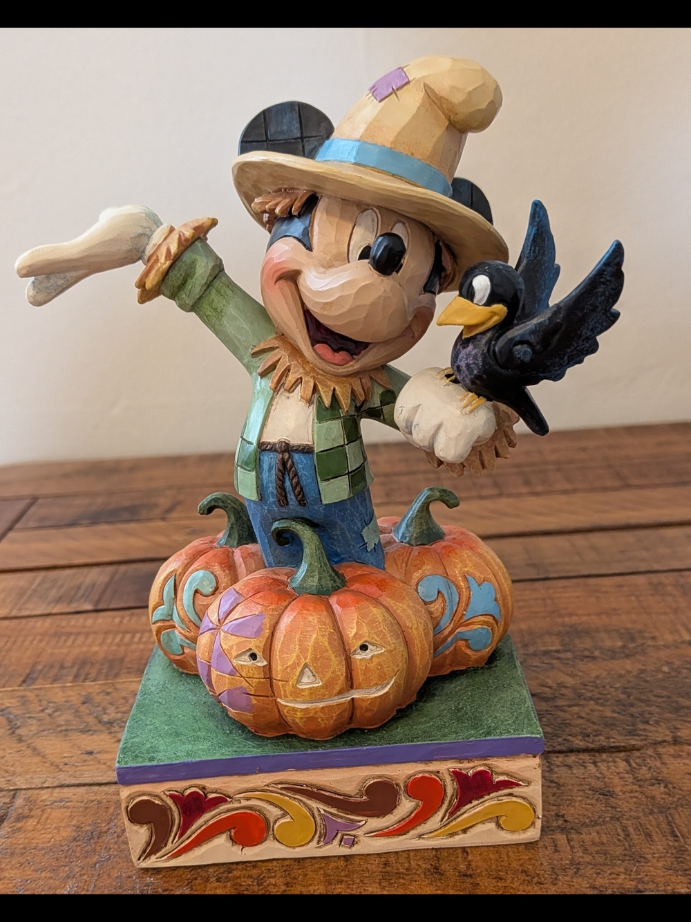 Disney Traditions Jim Shore Mickey Mouse Harvest Scarecrow Like New